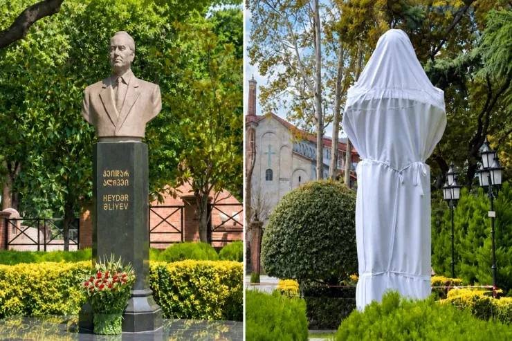 Tbilisidə Heydər Əliyevin büstünü zədələyən Ermənistan vətəndaşı saxlanıldı