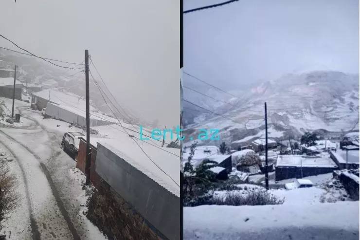 Xınalığa qar yağıb